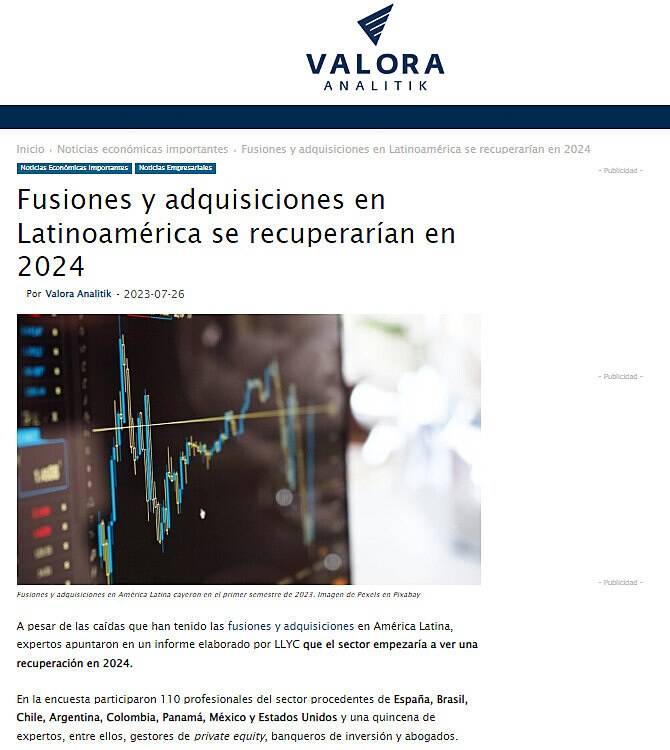 Fusiones y adquisiciones en Latinoamrica se recuperaran en 2024